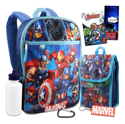 Marvel Avengers Escuela Mochila Set  8 Pc Paquete Con Sqjnw