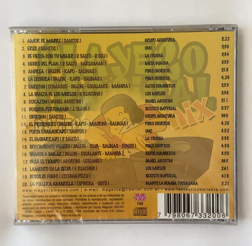 Cd Dj Tero Playero Tropical Mix