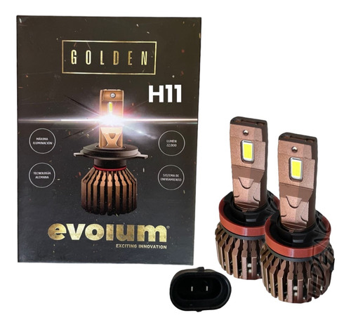 Kit De Focos Led 22,000 Lumenes Evolum Golden H4 H7 H1 H11