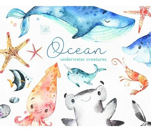 Animal Oceano Kit Imprimible Clipart Png 