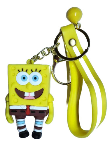 Llavero De Goma 3d Pvc + Correa Personaje Bob Esponja