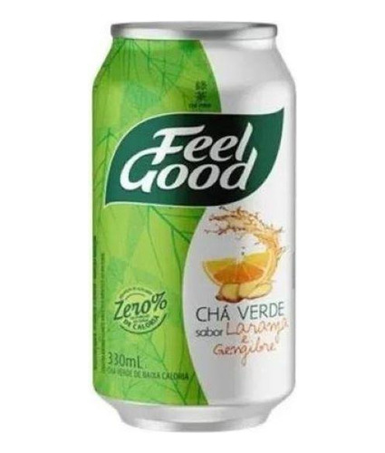 Kit 12 Chá Feel Good Verde Sabor Laranja E Gengibre 330ml