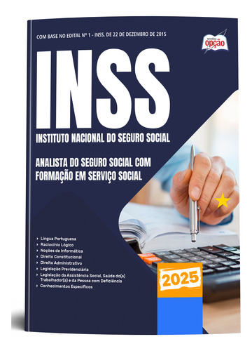 Apostila Completa Analista Do Seguro Social - Serviço Social - Inss 2025 - Editora Opção