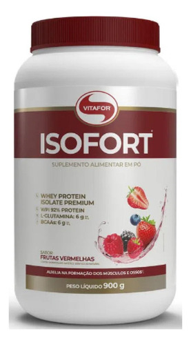 Whey Protein Isofort 900g Vitafor Frutas Vermelhas