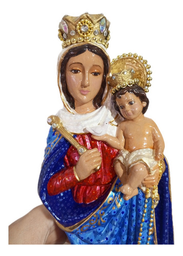 Virgen De Chiquinquirá Estatuilla 30 Cms Artesanal