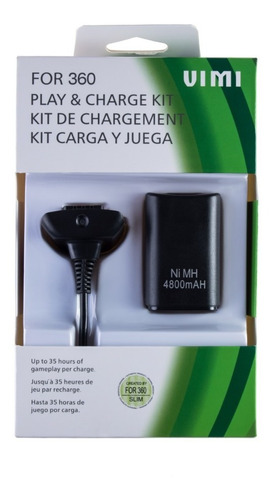 Imagen 2 de 8 de Kit Carga Y Juega Para Control Xbox 360.