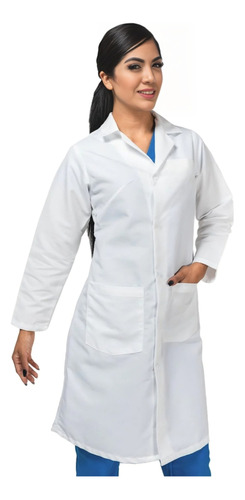 Uniforme Médico Enfermera Bata De Laboratorio Blanca Mujer