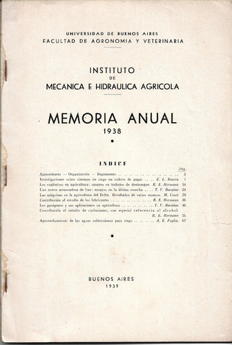 Instituto De Mecánica E Hidráulica Agrícola 1939 Uba