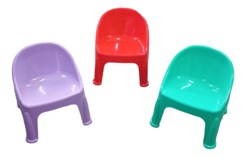 Silla Plastico Infantil Niñas Niños Respaldo X 3 Unidades