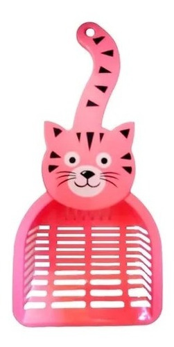 Pala Palita Sanitaria Mascotas Diseño Gatito Cola Color Rosa