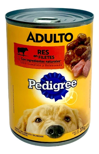 Alimento Para Perro Lata Pedigree Adulto Res 375 Gr Filetes