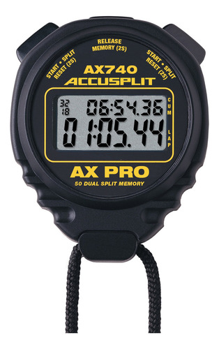 Accusplit Ax740 Pro Memory (50) Reloj De Dual Línea Color Verde Oscuro
