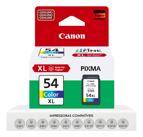 Cartucho De Tinta Original Canon Cl-54xl E461 E481 E3110