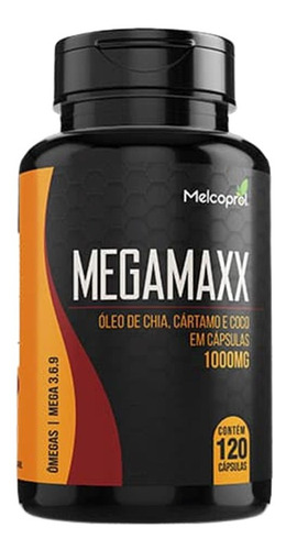 Imagem 1 de 4 de 2 Mega Max Ômega 3, 6, 9 120caps 1000mg (coco Cartamo Chia)