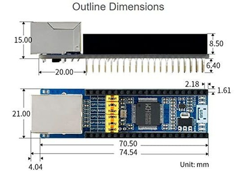 Convertidor Ethernet Uart Para Raspberry Pi Pico 10 100m