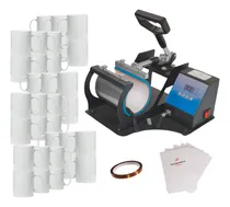 Comprar Plancha Para Tazas Tlp Tarros Termos Sublimación Cinta + Papel +36 Tazas M