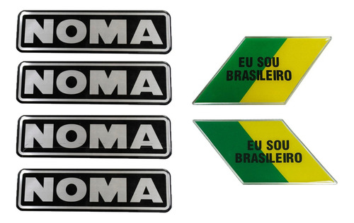 Kit Adesivo Emblema Carreta Noma 4 Pçs Lateral E 2 Bandeiras