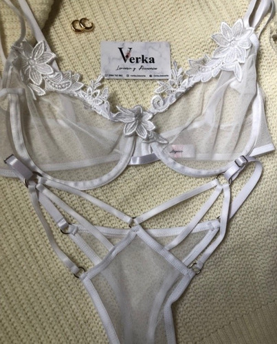 Conjunto Alexa Microtul Con Encaje. Verka Lenceria.