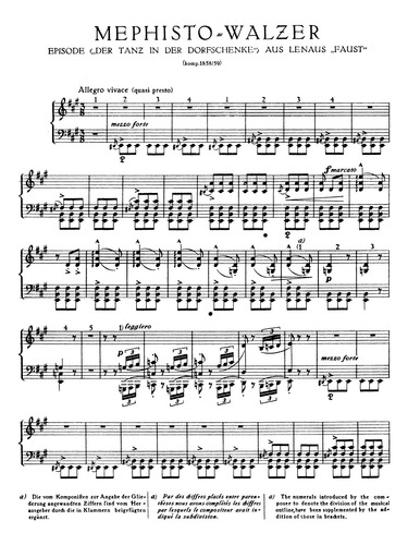 Mephisto Waltz, Urtext Edition For Piano, K03636.