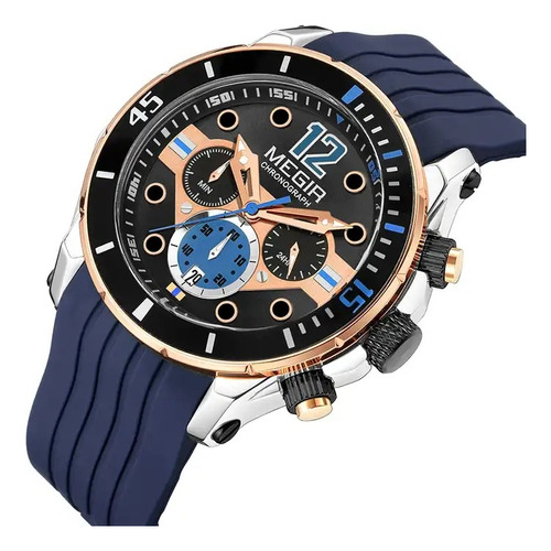 Reloj De Cuarzo Megir 2206 Para Hombre, Deportivo, Multifunc