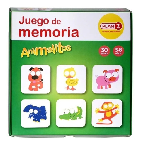 Juego De Memoria 30 Piezas Animalitos Plan Z