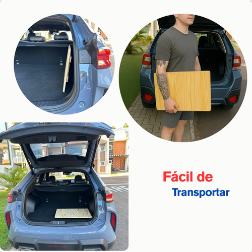 Mesa Piquenique Leve Dobrável Pinus Portátil Marrom
