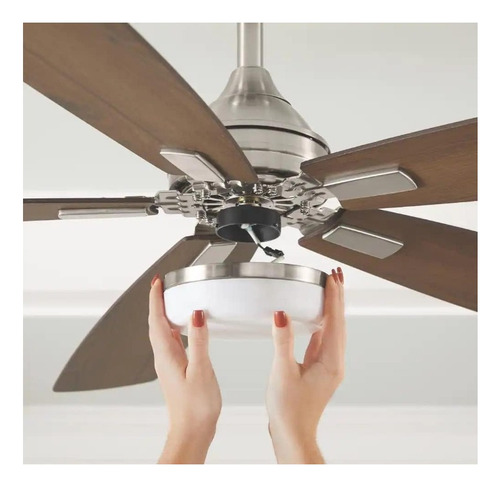 Ventilador Led Beckford Home Decorators Con Control Remoto Cantidad De Aspas 5 Estructura Plateado Aspas Café Diámetro 132 Cm Frecuencia 50 Material De Las Aspas Madera
