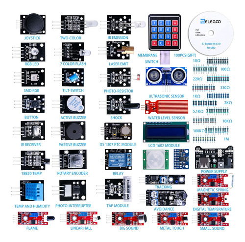 Placa Elegoo Mega R3 Atmega 2560 Y Elegoo Kit De Módulos De
