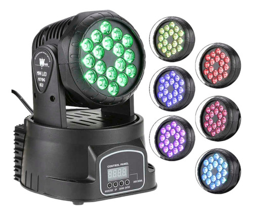 Cabezal Movil 18 Led 3 W Rgbw Audioritmico Dmx 