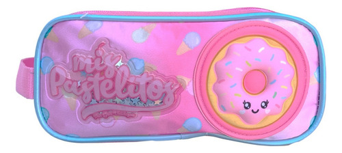 Set Kit Mochila Primaria, Lonchera Y Lapicera Mis Pastelitos Color Rosa Diseño De La Tela Mis Pastelitos Apachurrable