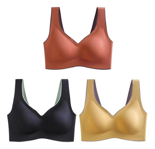 Brasier Push Up Sosten Sin Varillas 3 Piezas Para Mujer