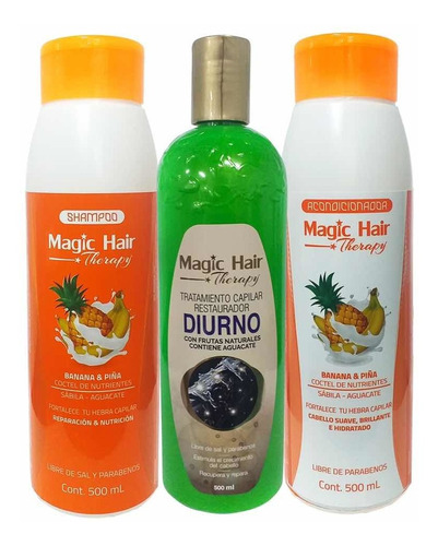 Magic Hair Shampoo Banana, Acondicionador Y Diurno