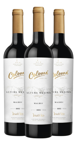 Vino Colomé Altura Máxima Malbec Caja X 3 X 750ml.