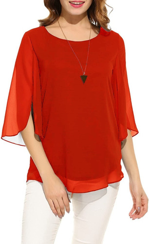 Blusa Larga Dama Informal Velo Camisa Elegante