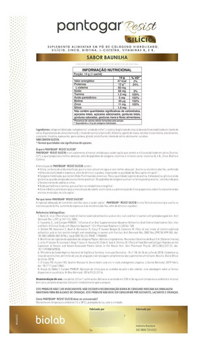 Pantogar Resist Silício Sabor Baunilha C/30 Sachês Baunilha