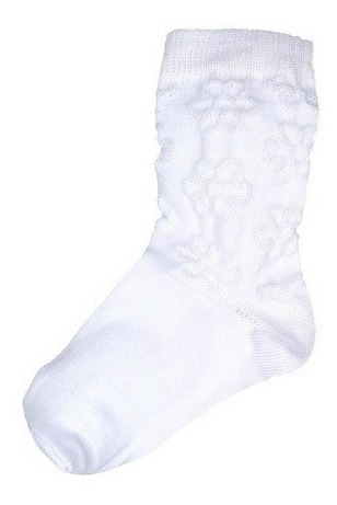 Imagen 1 de 2 de Medias Con Bordados Para Niñas Socks Blanco
