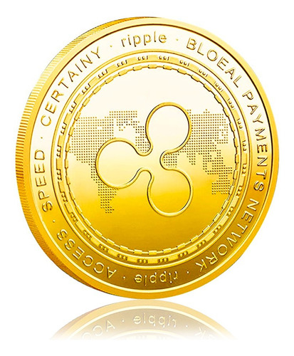 Riple Xrp Moneda Física Dorada Coleccionable Btc Bitcoin