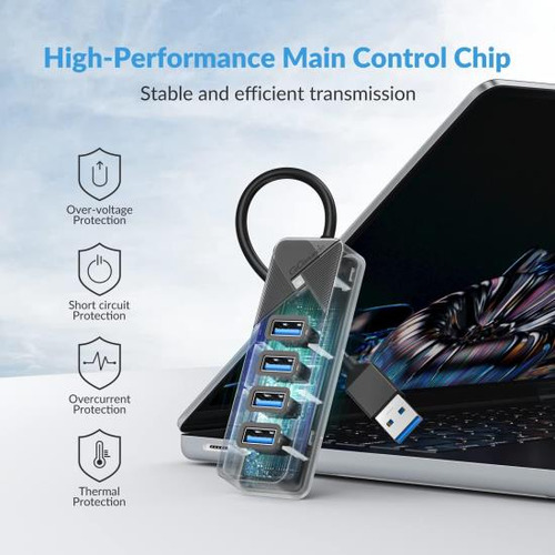 Gigimundo Pg4u-u3 Hub Usb 30 De 4 Puertos Cable De 0,15 M,