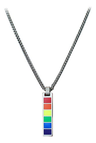 Iris Lgbt Gay Pride Colgante Collar Pulsera Metal Acero