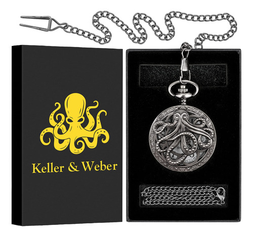 Keller & Weber Relojes De Bolsillo Vintage Para Hombre, Relo
