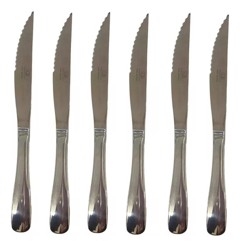 Set X 6 Cuchillo Serrucho Acero Inox Volf Classic Original