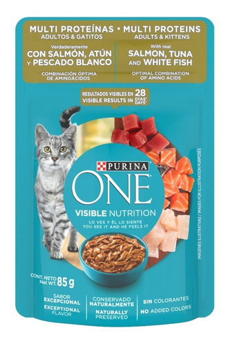 Alimento Para Gato One Multi Proteínas 85 Gr