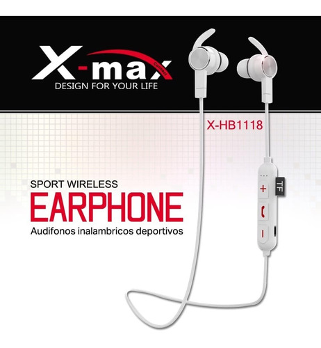 Audifonos Bluetooth Sport Xmax Recargables Tienda Cod 3074