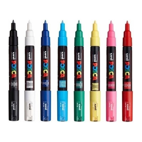 Set De Marcadores Posca - Colores Primarios - 8 - Unidades