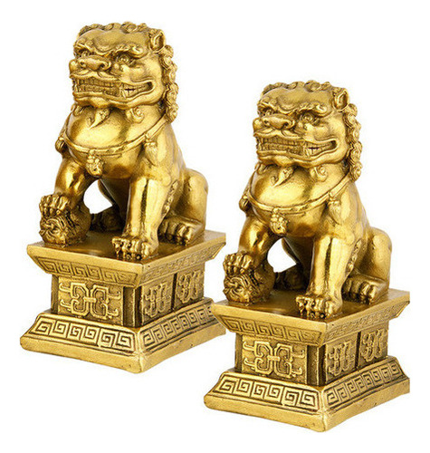 Estatua De Perros Fu Foo, 2 Unidades, Accesorios De Oficina,