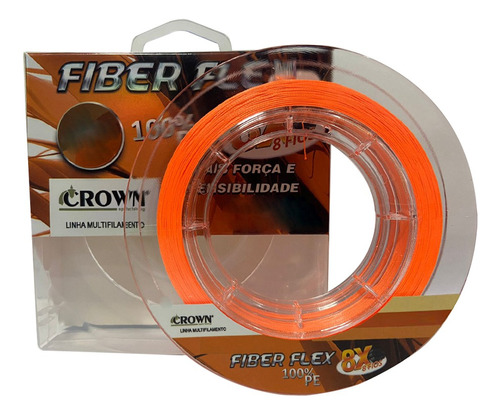 Linha Multifilamento Fiber Flex 8x 100mts Orange Crown