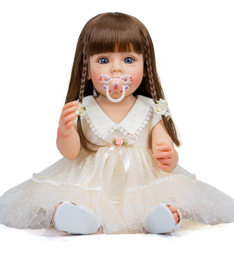 Bebe Reborn Boneca Menina 100% Silicone 57 Cm - Jade- Full