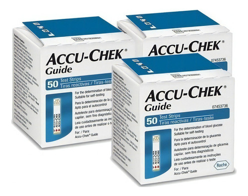 Tiras Accu-chek Guide (3 Caixas 50 Tiras) Cor Sem Cor