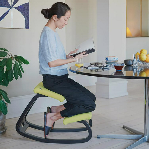 Silla De Escritorio Varier Variable-1000rev194nat Ergonómica Negra Y Natural