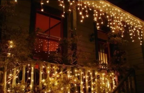 Imagen 4 de 6 de Luces Navideña Cascada Led 160 Focos Solo Color Blanco.!!!